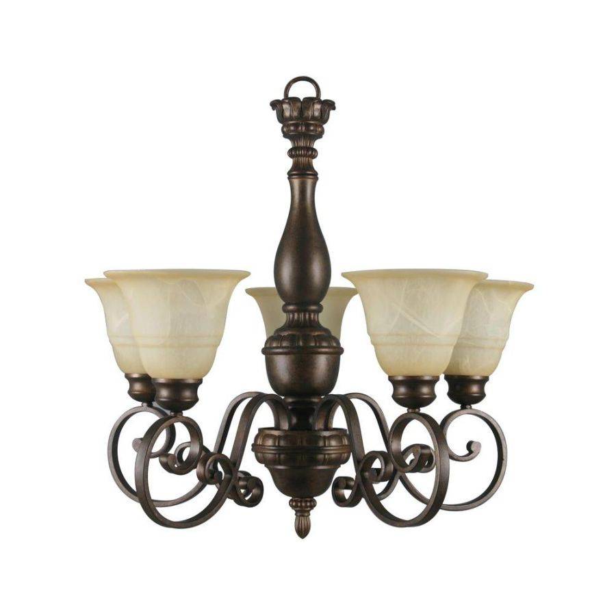 Hampton Bay Carina 5 Light Aged Bronze Chandelier With Tea Stained