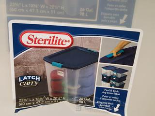 Sterilite 26 Gallon Latch & Carry Plastic Storage Tote Container