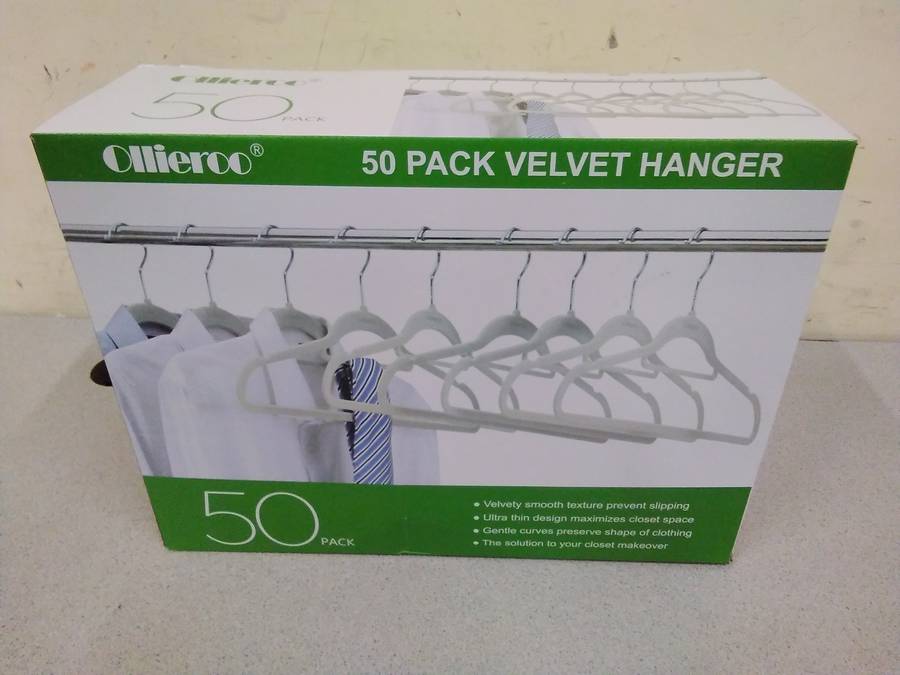 Ollieroo 50 Pack Velvet Clothes Hangers, Non-Slip Hangers with Swivel Hooks,  Heavy Duty Suit Hangers, Beige 