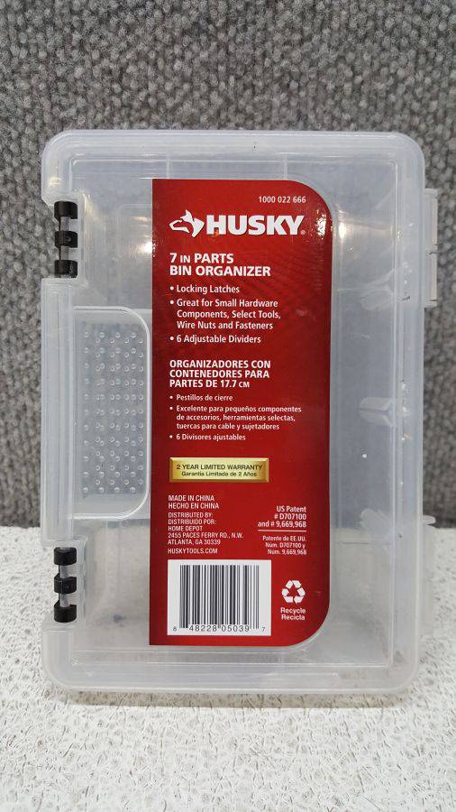 Husky 7 in. 6-Compartment Small Parts Organizer Auction