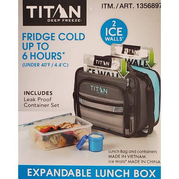 Titan Deep Freeze Black Expandable Lunch Box with 2 Ice Walls and Leakproof  Container Set, F3 Auction