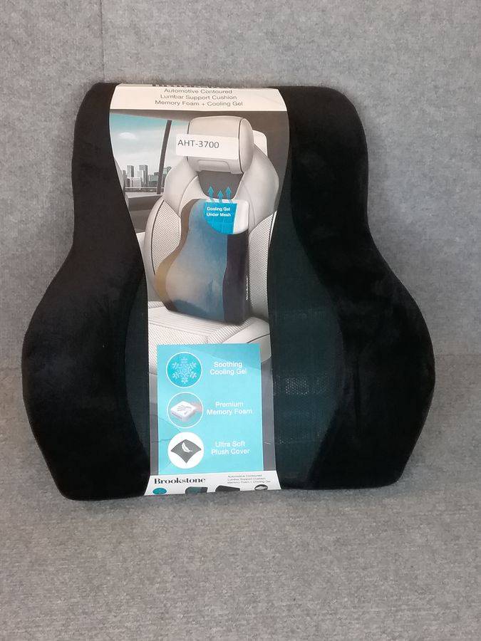 Brookstone Automotive Contoured Lumbar Support Cushion Memory Foam