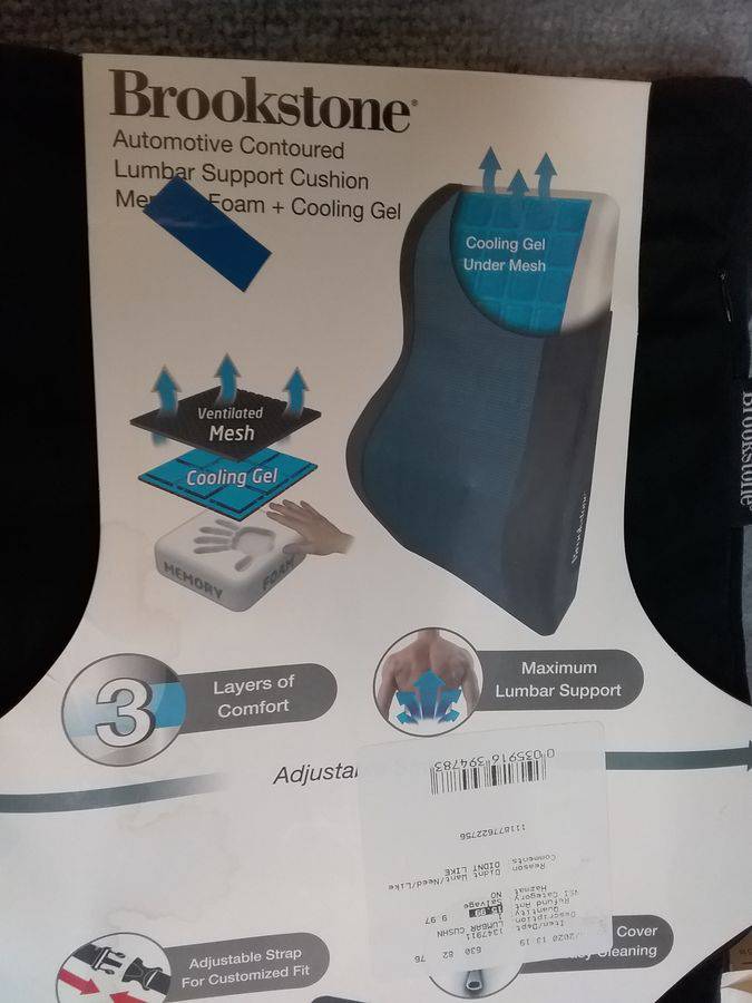 Brookstone Automotive Contoured Lumbar Support Cushion