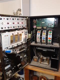 vintage slot machine made by Olympia ( super bunny girl ) working