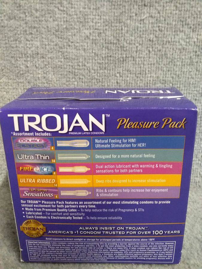 trojan pleasure pack premium lubricated latex condoms 40 count Astroglide Toy 'N Joy Finisher Male Massager | Delivery Near Me main image 1