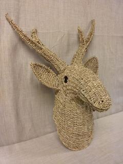 Opalhouse Seagrass Deer Head Wall Decor Woven Primitive Lodge Farm store Art Large