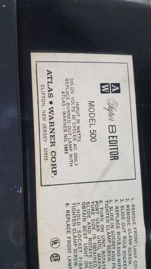 Atlas Warner Super Screen 8 Editor Model 500 (2C) Auction