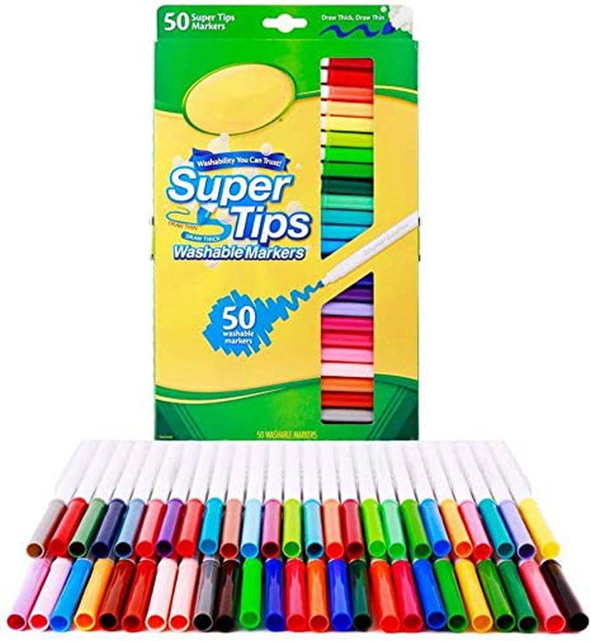 solide Gezond zien 2 pack crayola super tips washable markers 50 pcs & colored pencils 50 pcs  Auction | Auction Synergy