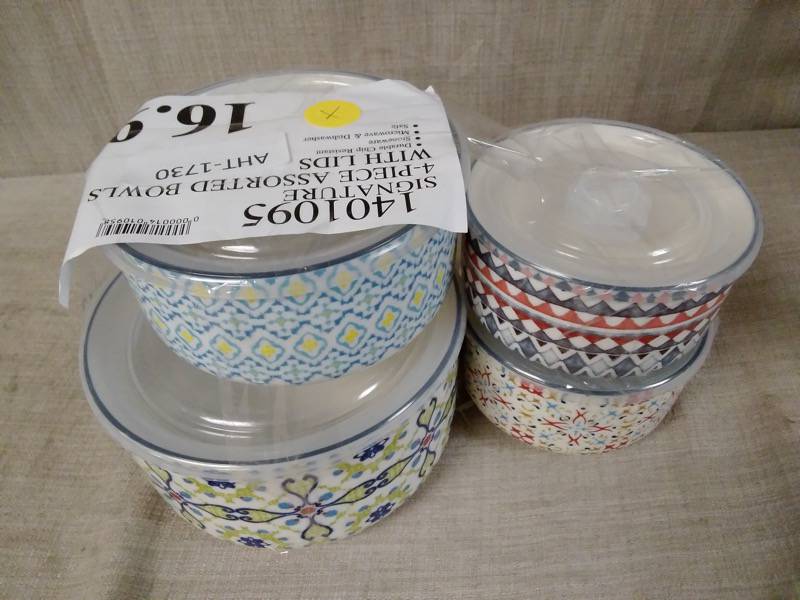 Signature 6-Piece Stoneware Bowl Set with Vented Lids Dishwasher &  Microwave 