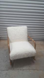 Esters wood outlet arm chair sherpa