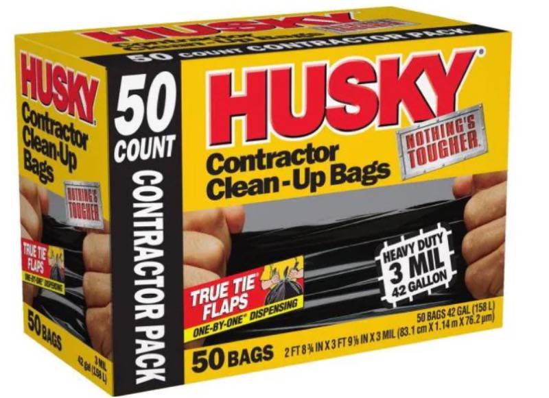 Husky 42 Gal. Contractor Bags (50-Count), Trash Shelf Auction