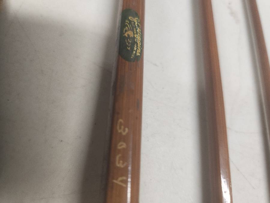Vintage Signed J.C.Higgins 3034 3 pc bamboo 9' fly rod with cork handle &  cloth case Auction