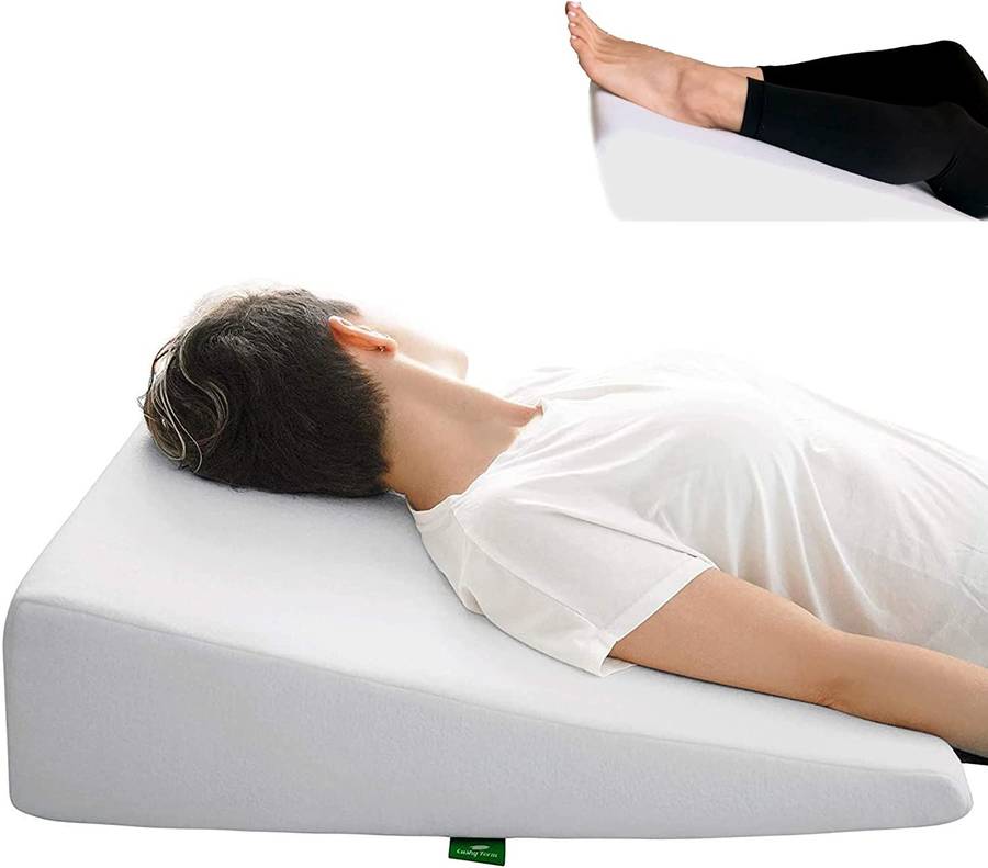 Leg Elevation Wedge Pillow for Sleeping, After Surgery, Memory Foam