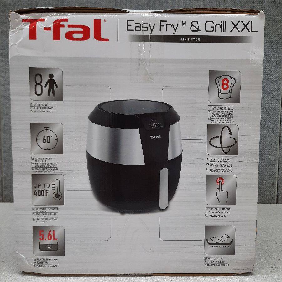 T-fal Easy Fry XXL Air Fryer & Grill Combo with One-Touch Screen, 8 Preset  Programs, 5.9 quarts, Black & Stainless Steel 