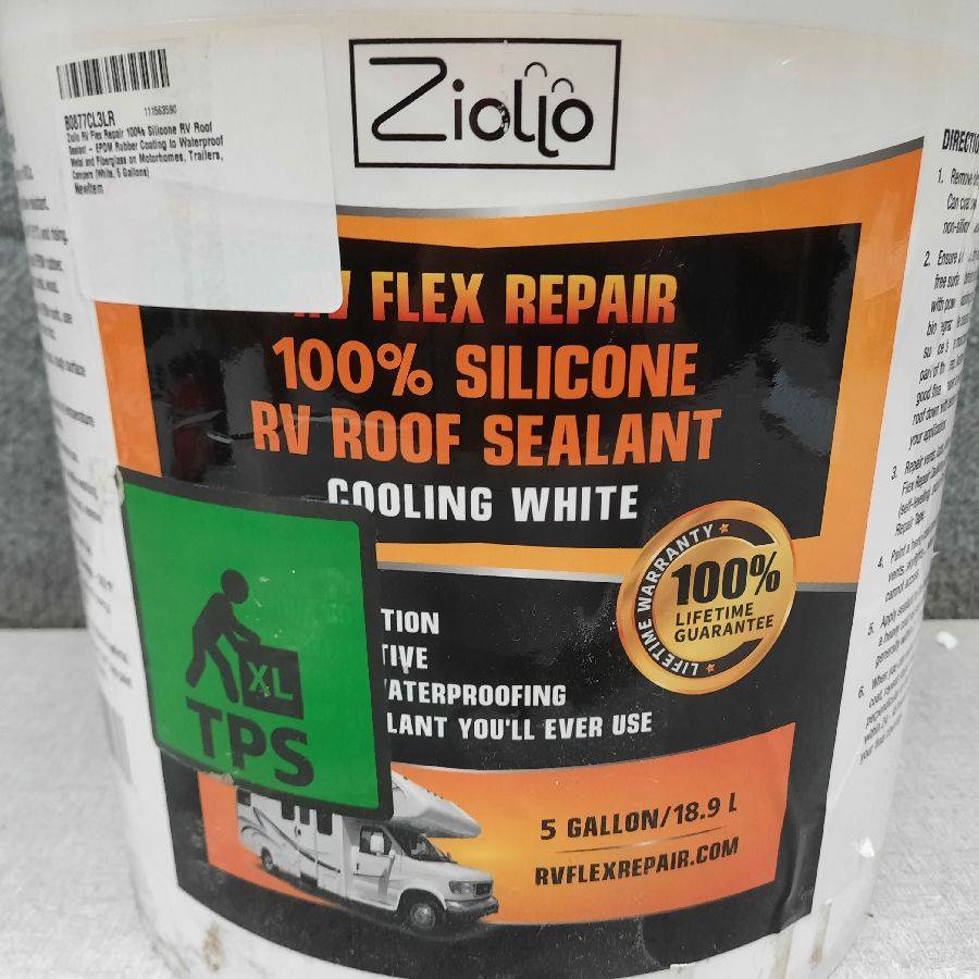 Ziollo RV Flex Repair 100% Silicone RV Roof Sealant - EPDM Rubber Coating to Waterproof Metal and Fiberglass on Motorhomes, Trailers, Campers (White