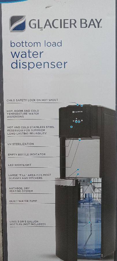 Glacier Bay Matte Black and Stainless Steel Bottom Load Water