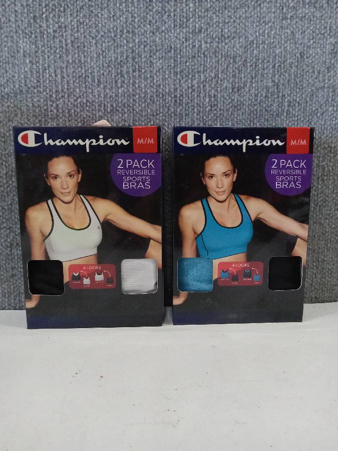 2 New Packs Of 2 Champion Reversible Sports Bras Zize (M) 2H