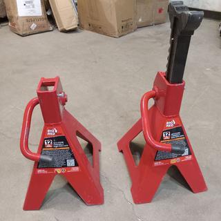 BIG RED T41202 Torin Steel Jack Stands: 12 Ton (24,000 lb) Capacity, Red, 1  Pair (missing parts) Auction