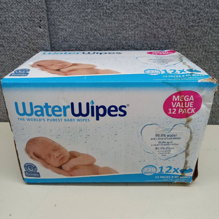 WaterWipes Plastic-Free Original 99.9% Water Based Baby Wipes, Unscented,  720 Count (12 Packs) 