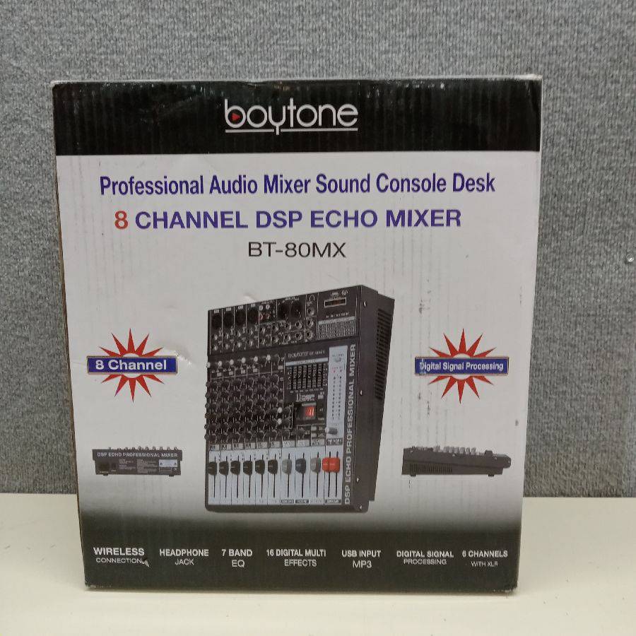 Boytone BT-80MX, 8 Channel Bluetooth Audio Mixer DJ Sound