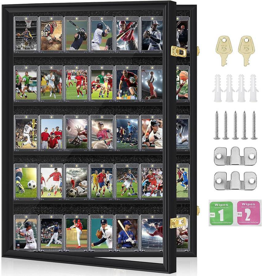 Mlikero Baseball Card Display Case,35 Graded Large Sports Card Display Case,Sturdy Lockable Acrylic Display Case with 98% UV Protection Clear View for Baseball Basketball Trading Cards Auction | Auction Synergy Mlikero Baseball Card Display Case,35 Graded Large Sports Card Display Case,Sturdy Lockable Acrylic Display Case with 98% UV Protection Clear View for Baseball Basketball Trading Cards Auction | Auction Synergy