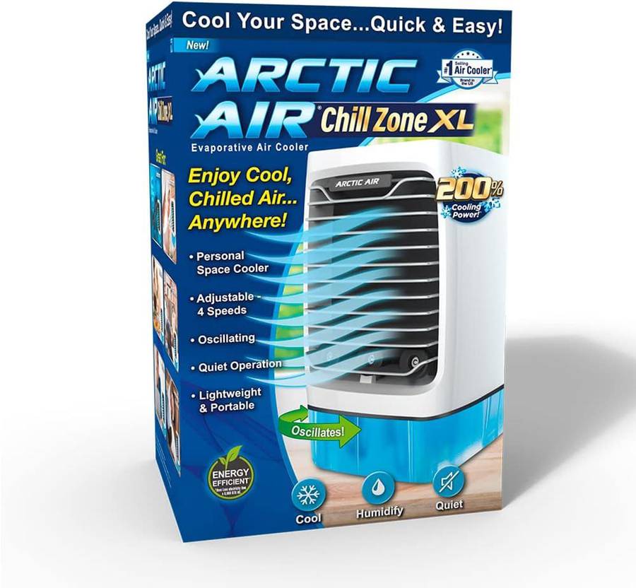 Arctic Air Pure Chill XL Evaporative Air Cooler - Powerful 4-Speed, Quiet,  Lightweight Oscillating Portable Cooling Tower - Hydro-Chill Technology For