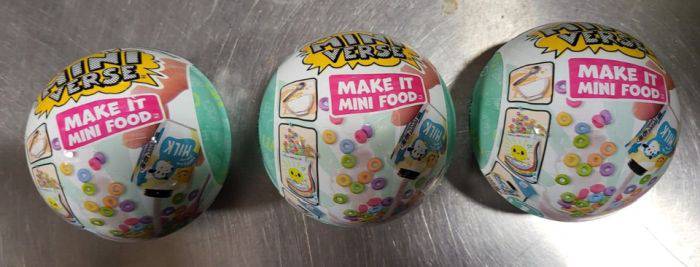 New - 3 Pack of Make it Mini Verse Food MGA Miniverse Cafe Series Blind  Mystery Ball Auction