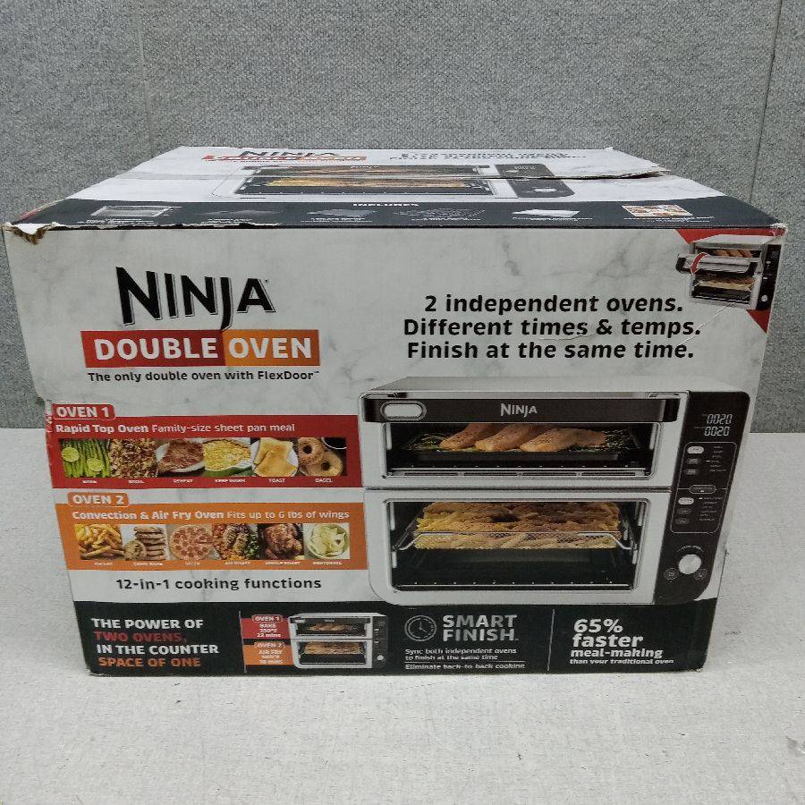 Ninja DCT401 12-in-1 Double Oven with FlexDoor FlavorSeal & Smart Finish  Rapid Top Convection and Air Fry Bottom Bake Roast Toast Air Fry Pizza and  More Stainless Steel Auction