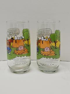 Vintage Coca Cola Coke 32 Oz Large Tumbler Pedestal Glasses Set of 2 