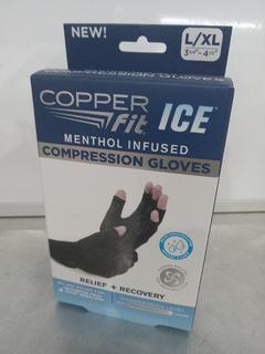 COPPER FIT ICE MEnTHOL INFUSED COMPRESSION GLOVES L/XL
