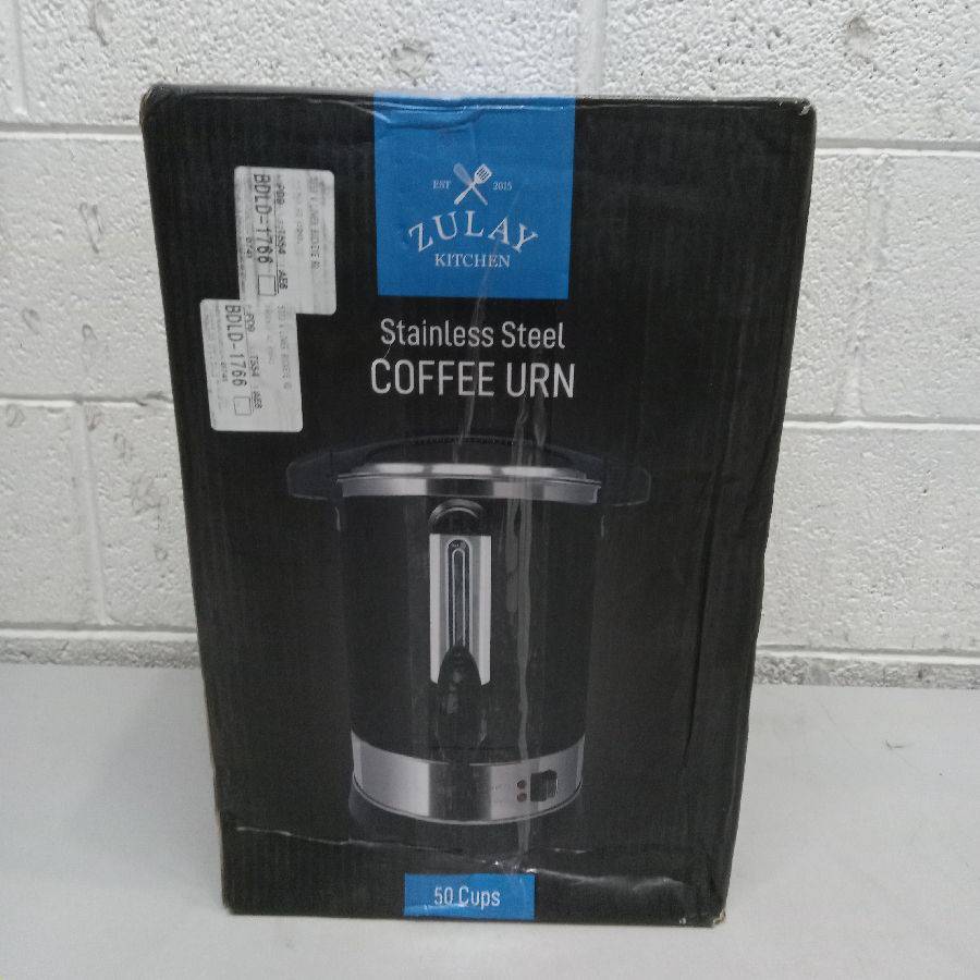 Zulay Commercial Coffee Urn - 50 Cup Stainless Steel Hot Water Dispenser -  BPA-Free Commercial Coffee Maker - Hot Water Urn for Catering - Easy Two