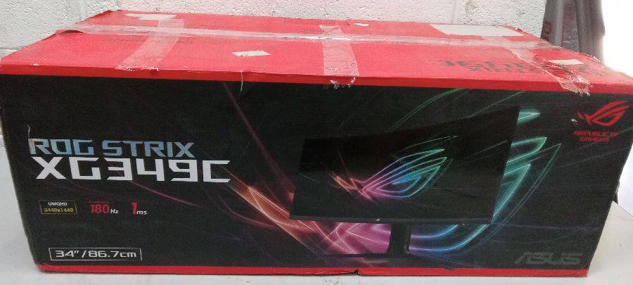  ASUS ROG Strix 34” Gaming Monitor (XG349C) - UWQHD (3440 x  1440), 180Hz, 1ms, Extreme Low Motion Blur Sync, 135% sRGB, G-Sync  Compatible, DisplayHDR 400, Eye Care, USB-C, DisplayPort, HDMI, Black :  Electronics