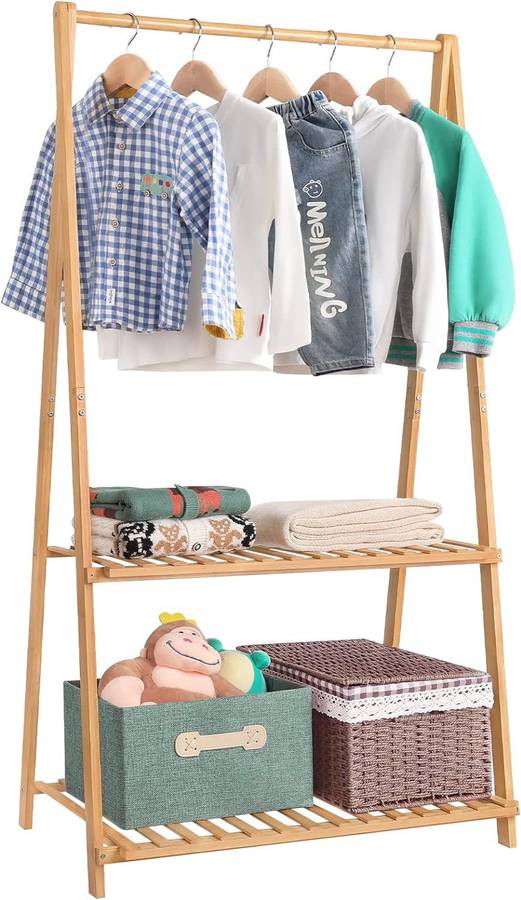 Premium Photo  Children clothing on hanger stand in dressing room