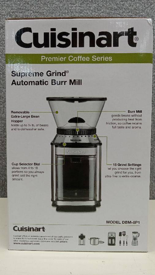 Cuisinart Coffee Grinder, Electric Burr One-Touch Automatic Grinder with18-Position Grind Selector, Stainless Steel, DBM-8P1