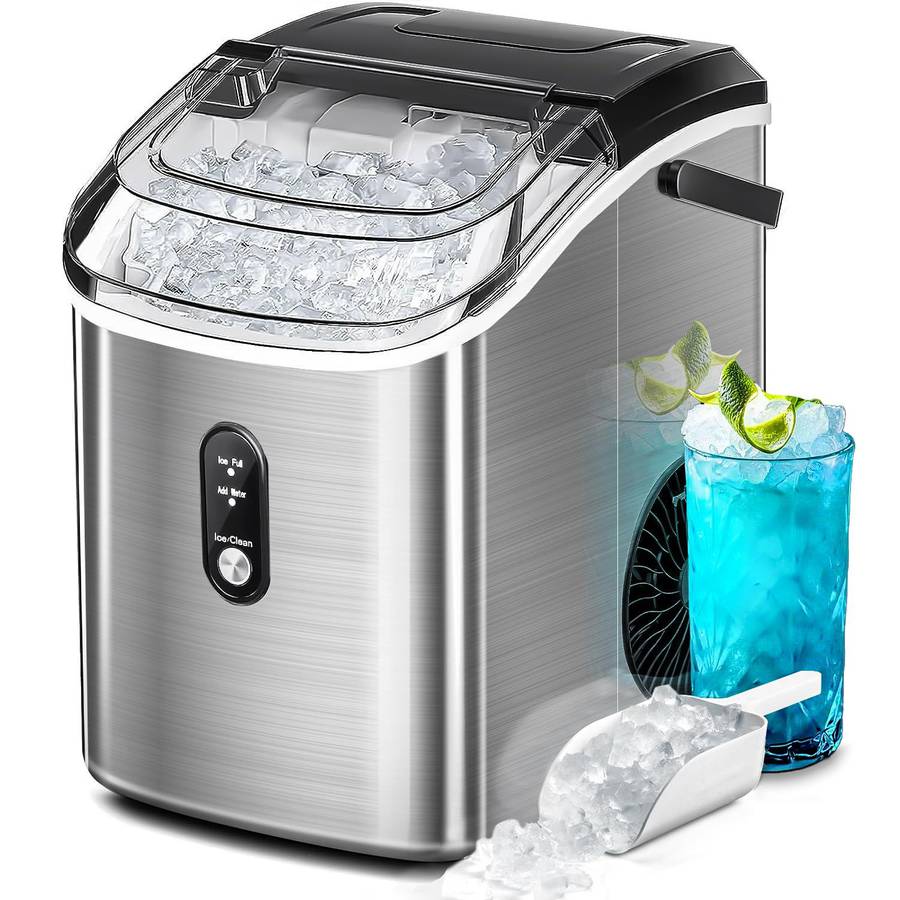 Portable Nugget Ice Maker - 7 Mins to Pellet Ice - Self Clean - 35