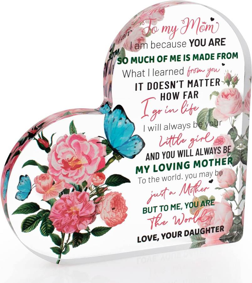 Birthday Gifts For Mom Acrylic Heart Sign Mom Gifts From Daughters