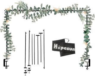 Hopesun Adjustable Over The Table Rod Stand, 50-102 (4.1-8.5ft) Length,  Metal Balloon Flower Arch Kit, Suitable For Multi Table Size, Birthday