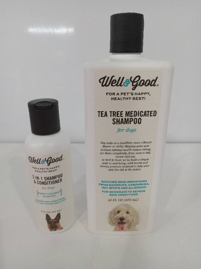 Well Good Tea Tree Medicated Shampoo for Dogs and 2 in 1 Shampoo Conditioner 104 Auction Auction Synergy