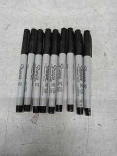 SHARPIE Permanent Markers, Ultra Fine Point, Black 9ct Auction
