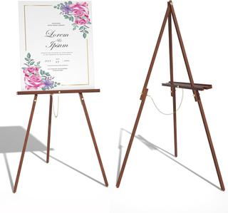 XvmeiMym Wooden Art Easel Stands - 63 Portable Tripod Wood Artist Easels -  Adjustable Floor Poster Stands for Painting Display Show Wedding - Brown  2pack Auction