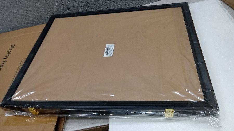 VERANI Baseball Card Display Case - 36 Graded Sports Card Display Frame -  Holds Sport Cards with UV Protection Clear View Lockable Wall Cabinet for  Football Basketball Hockey Trading Card Large Black