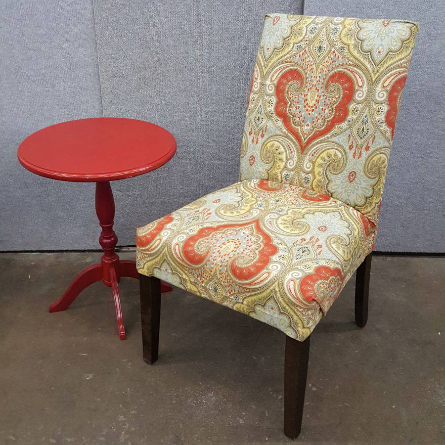 Solid Wood Cushion Chair Solid Wood Round Top End Table Auction