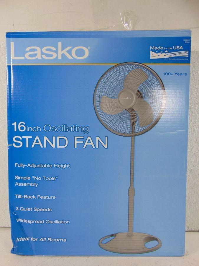 Lasko 16'' osalliating stand fan Auction | Auction Synergy