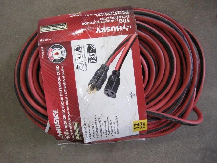 100' Husky Extension Cord 528927 Auction