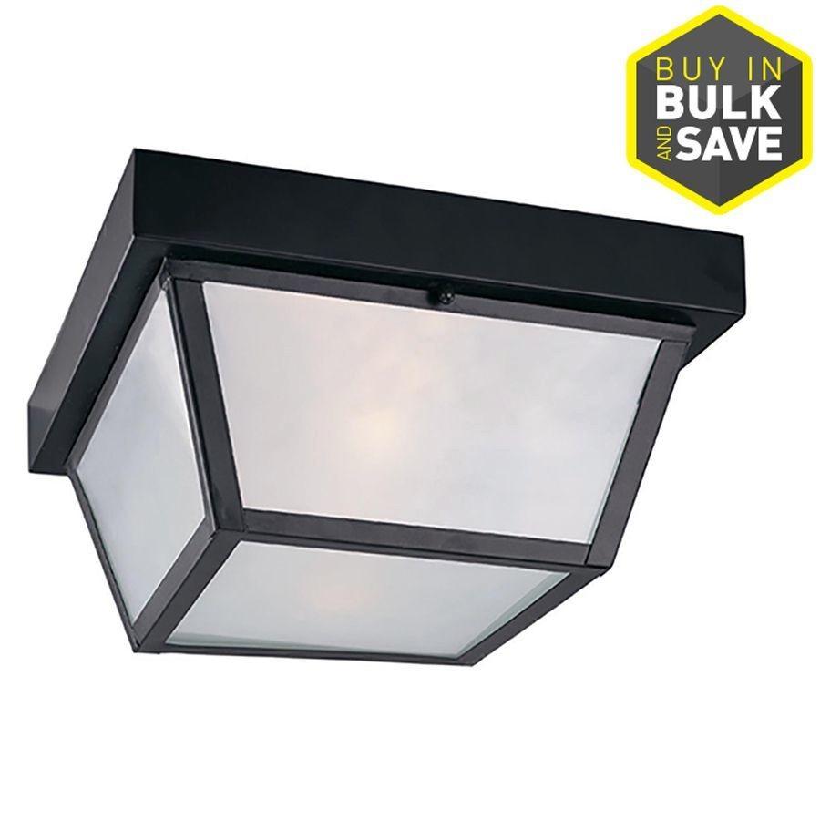 Portfolio 10 37 In W Black Outdoor Flush Mount Light Auction