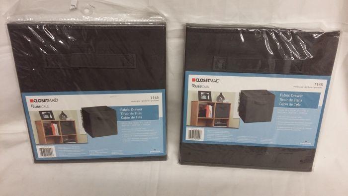 Brand New 2 Closetmaid Cubeicals Smoke Gray Fabric Drawer