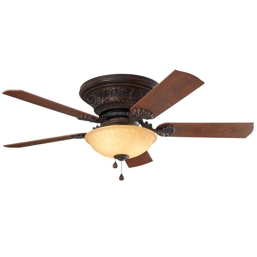 Harbor Breeze Lynstead 52 In Specialty Bronze Indoor Flush Mount Ceiling Fan With Light Kit