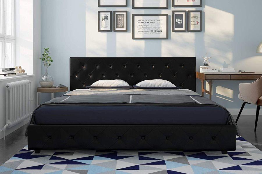 Dhp 4175049 Dakota Upholstered Platform Bed With Wooden Slat