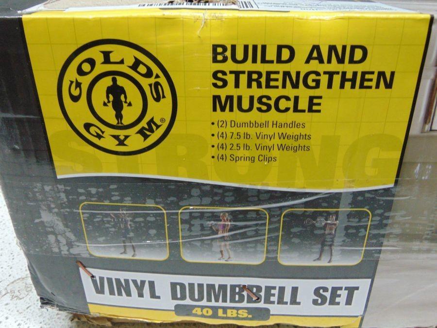 Gold's gym vinyl online dumbbell set 40 lbs