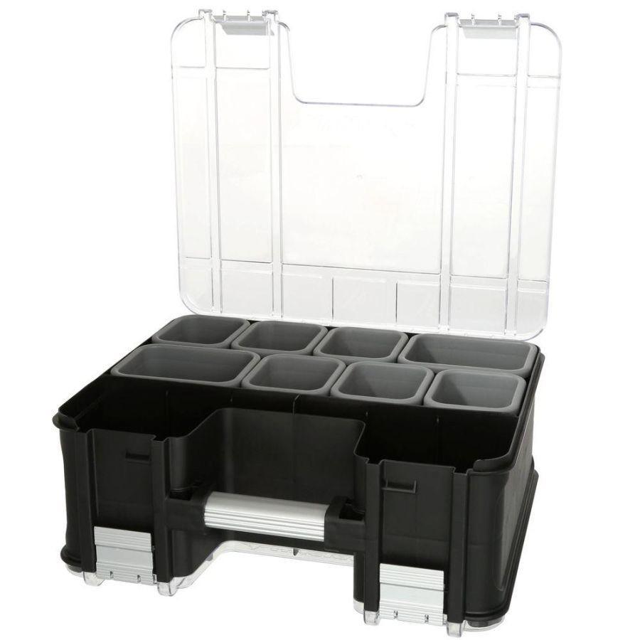 Husky 15 in. x 13 in. Black Pro Double Sided Small Parts Organizer with  Bins (8-Piece) Auction